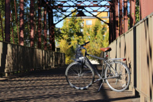 Bicycle on a bridge over the Boise River