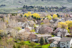 Neighborhood in Boise, Idaho, USA on a fine spring morning